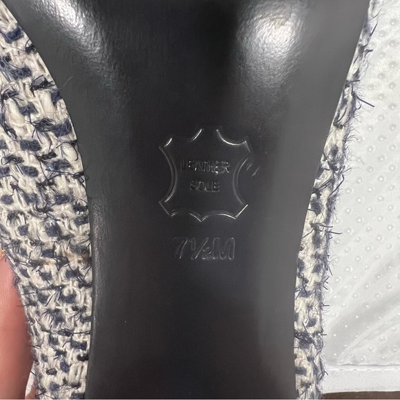 Tory Burch Cleo Tweed & Silk Bow Pump Women’s Sz 7.5 - Picture 8 of 13